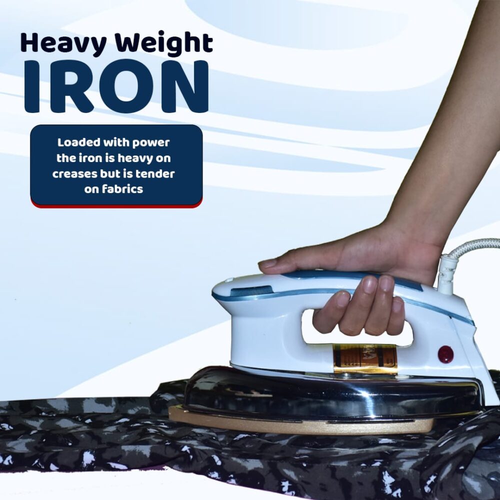 DUA IRON's Classic Plancha 1000 Watt Dry Iron's | Non-Stick Soleplate - Image 4